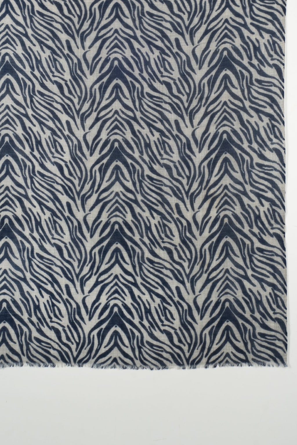 Tiger Print Merino Wool Scarf in Black and White