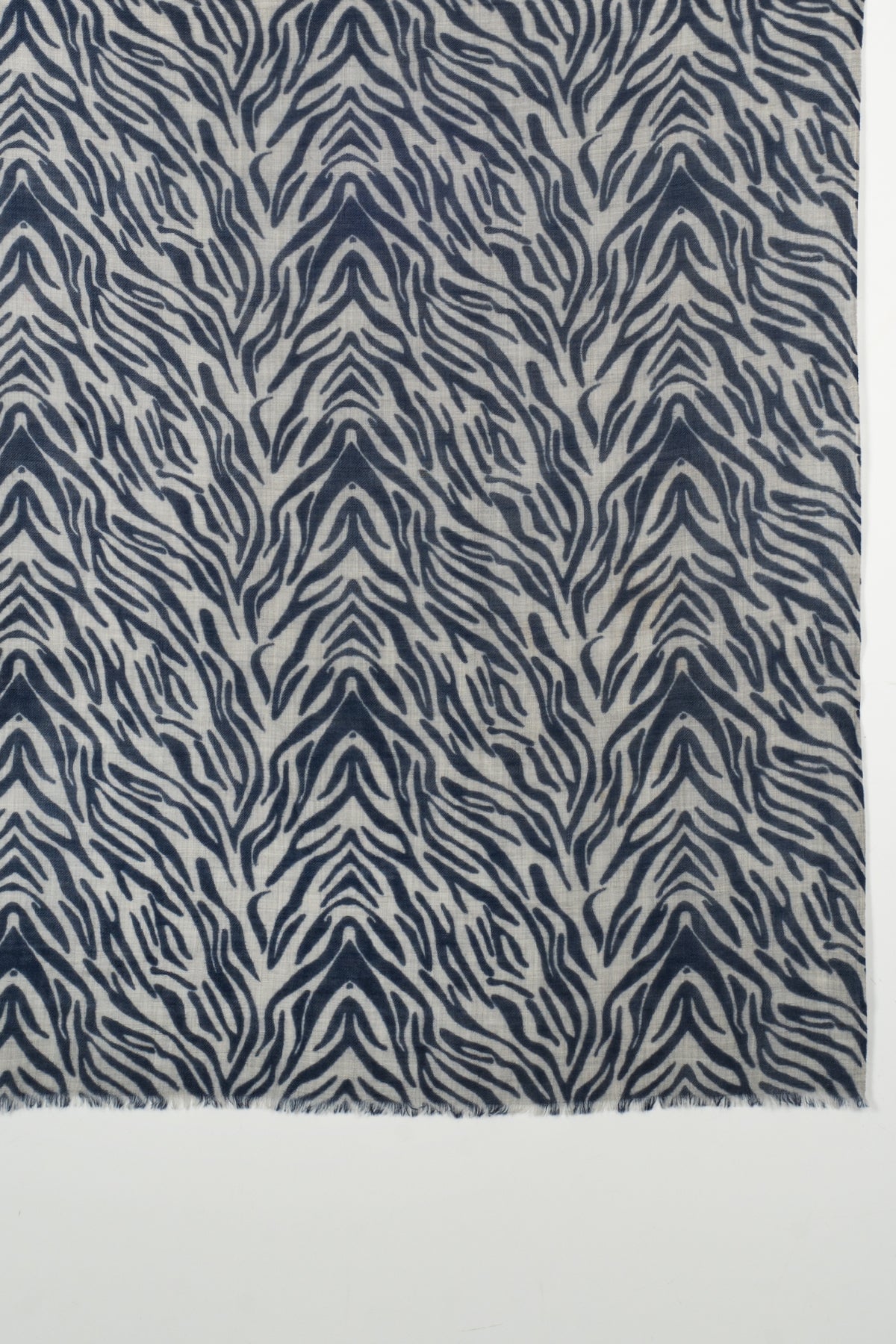 Tiger Print Merino Wool Scarf in Black and White