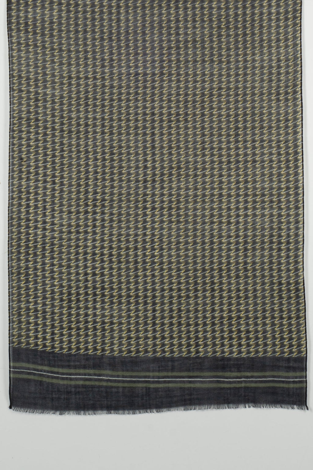 Fine Wool Scarf in Green Yellow