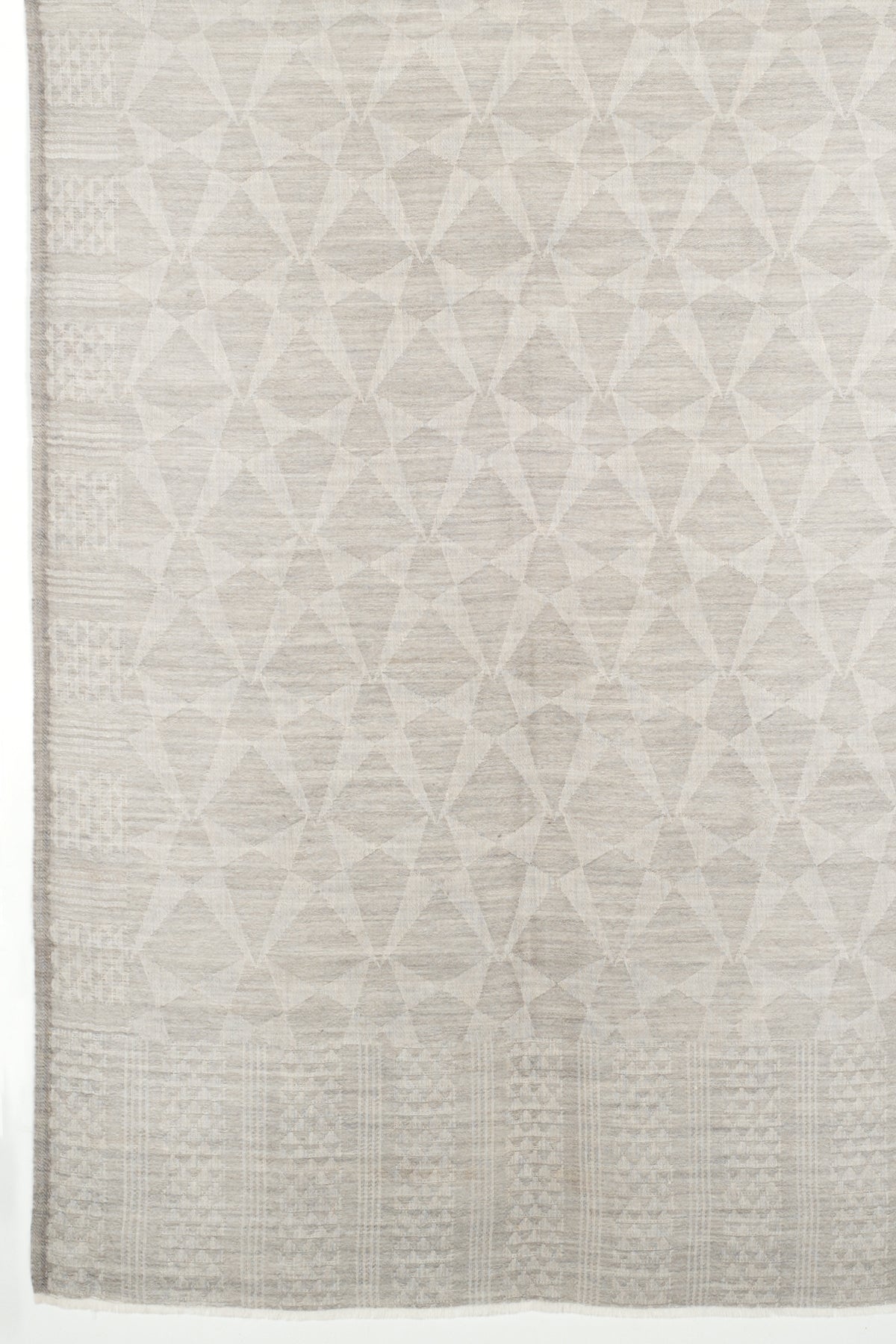 Grey Geometric Wool Scarf