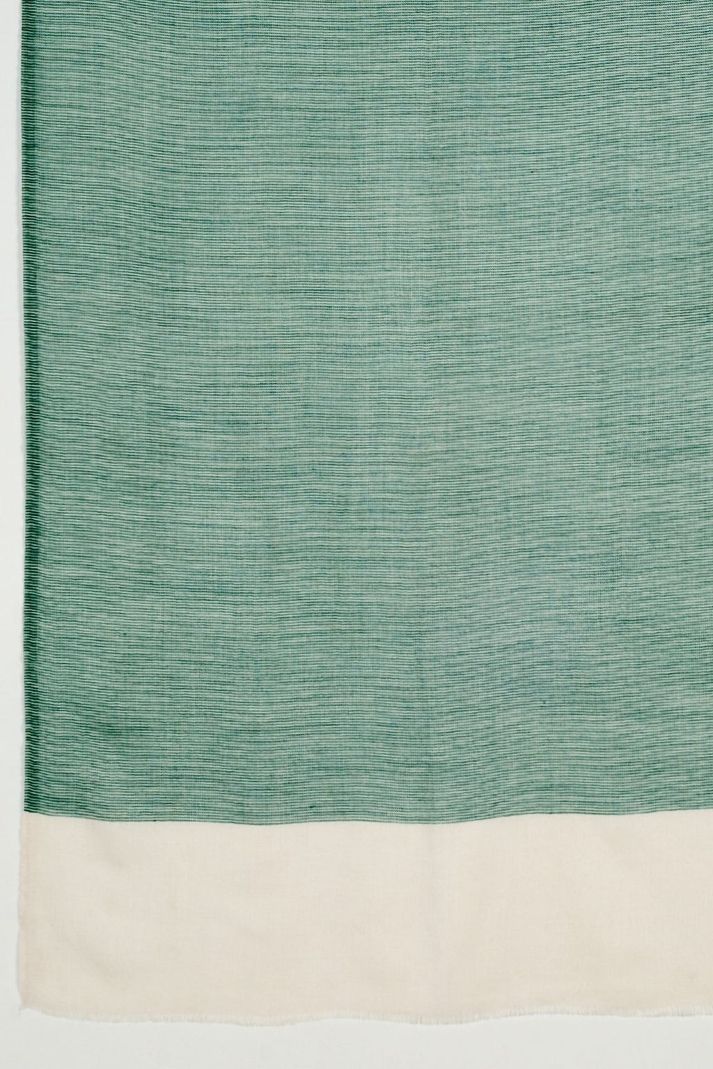 Micro Squares Cashmere Wool Scarf in Bottle Green and Off White