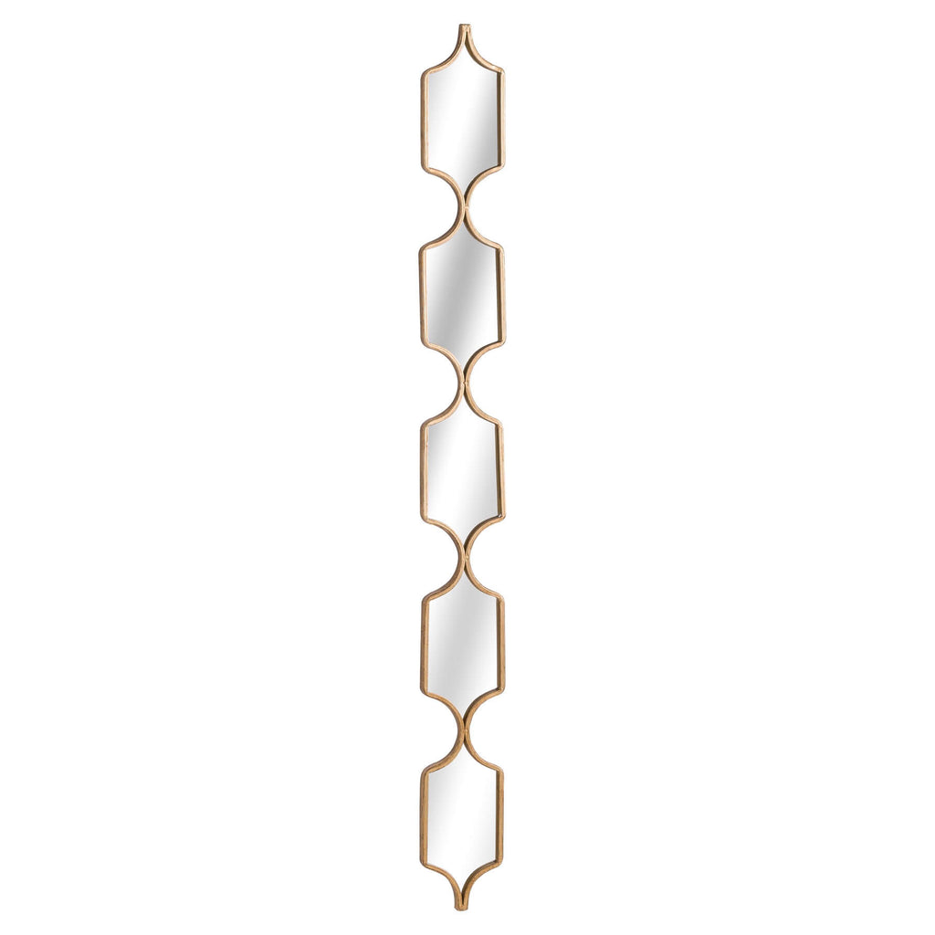 Square gold decorative hanging mirror with thin geometric frame, modern luxury wall accent by RoomLondon at brixbailey.com