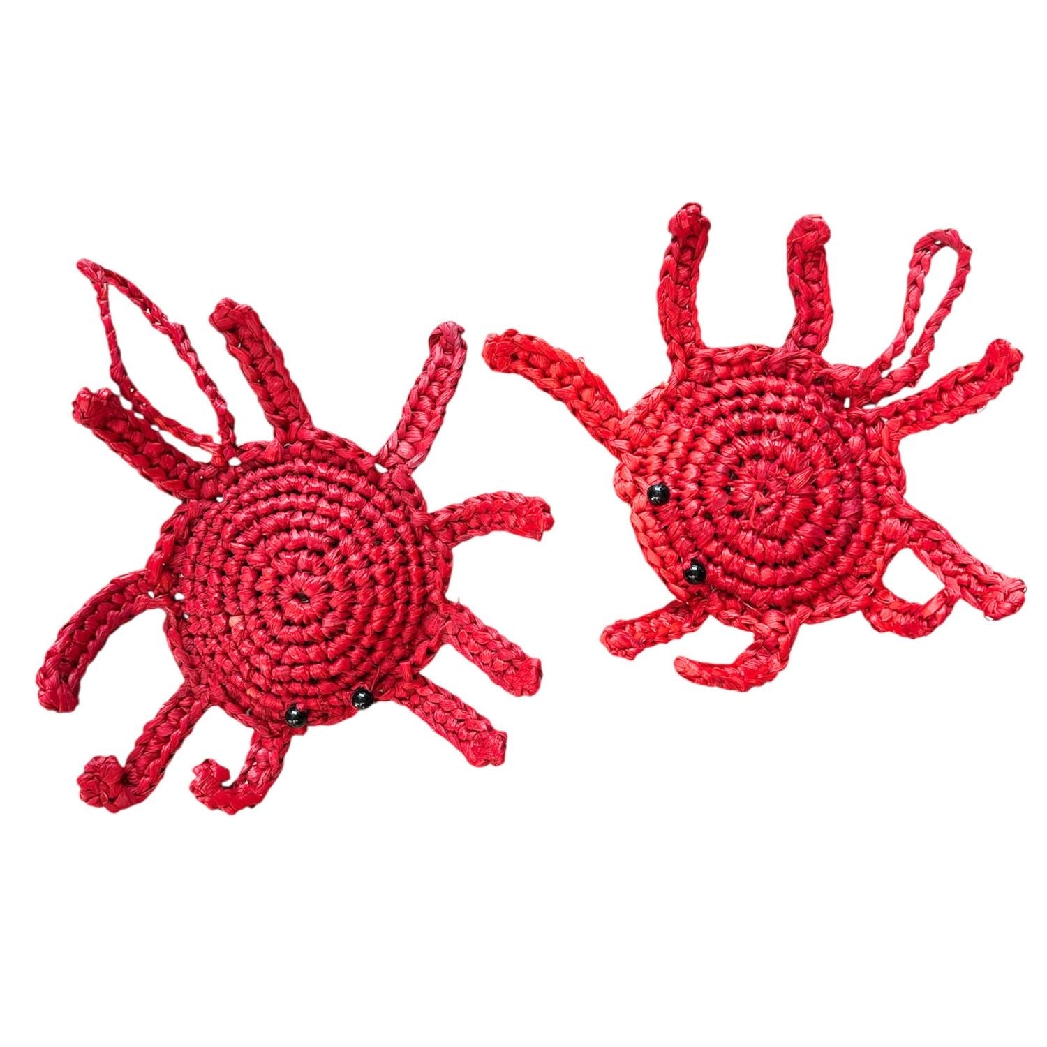 Mini Red Crab Raffia Keyring