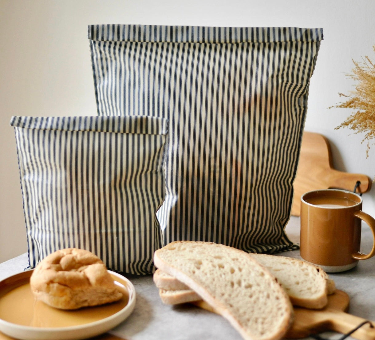 THE Bread Bag-Navy Stiped