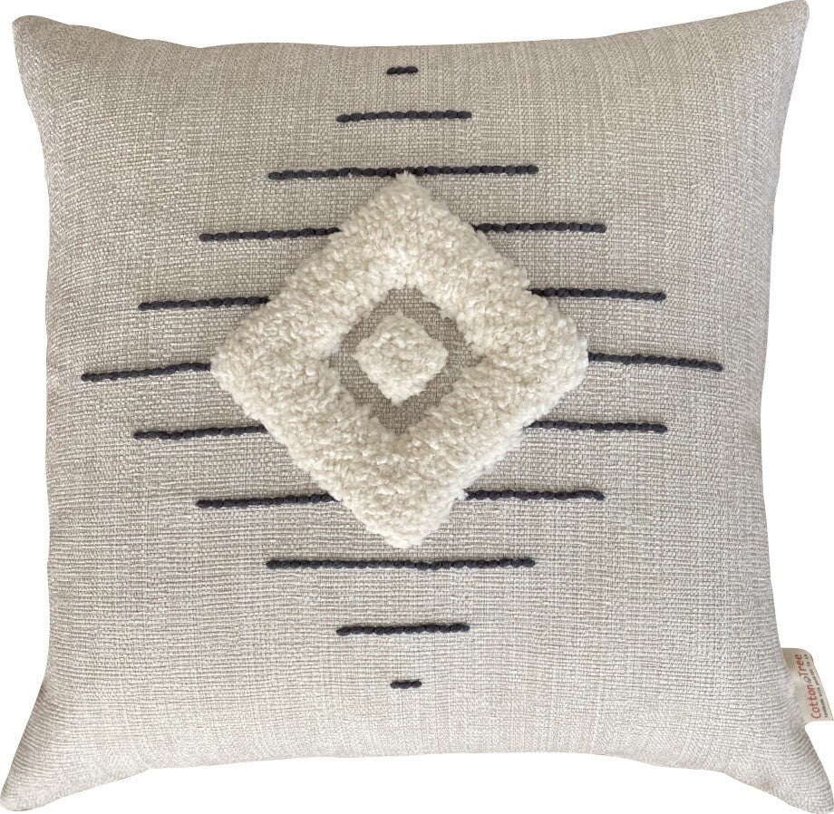 Punch Needle Cushion Cover with Zulu Pattern