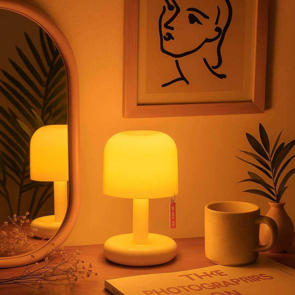 Mini Mushroom Ambient Desk Light USB Rechargeable