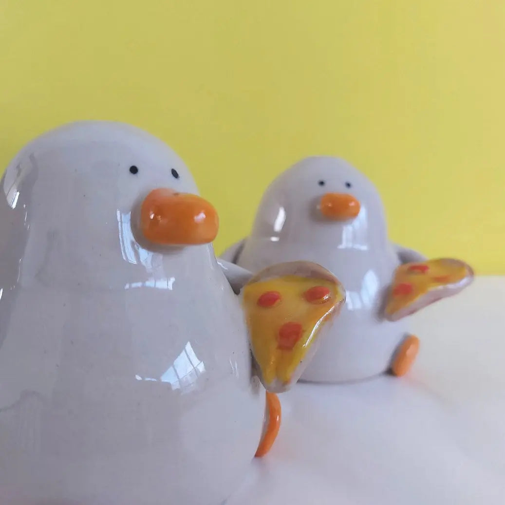 Naomi Pizza Duck Ceramic Handmade Ornament