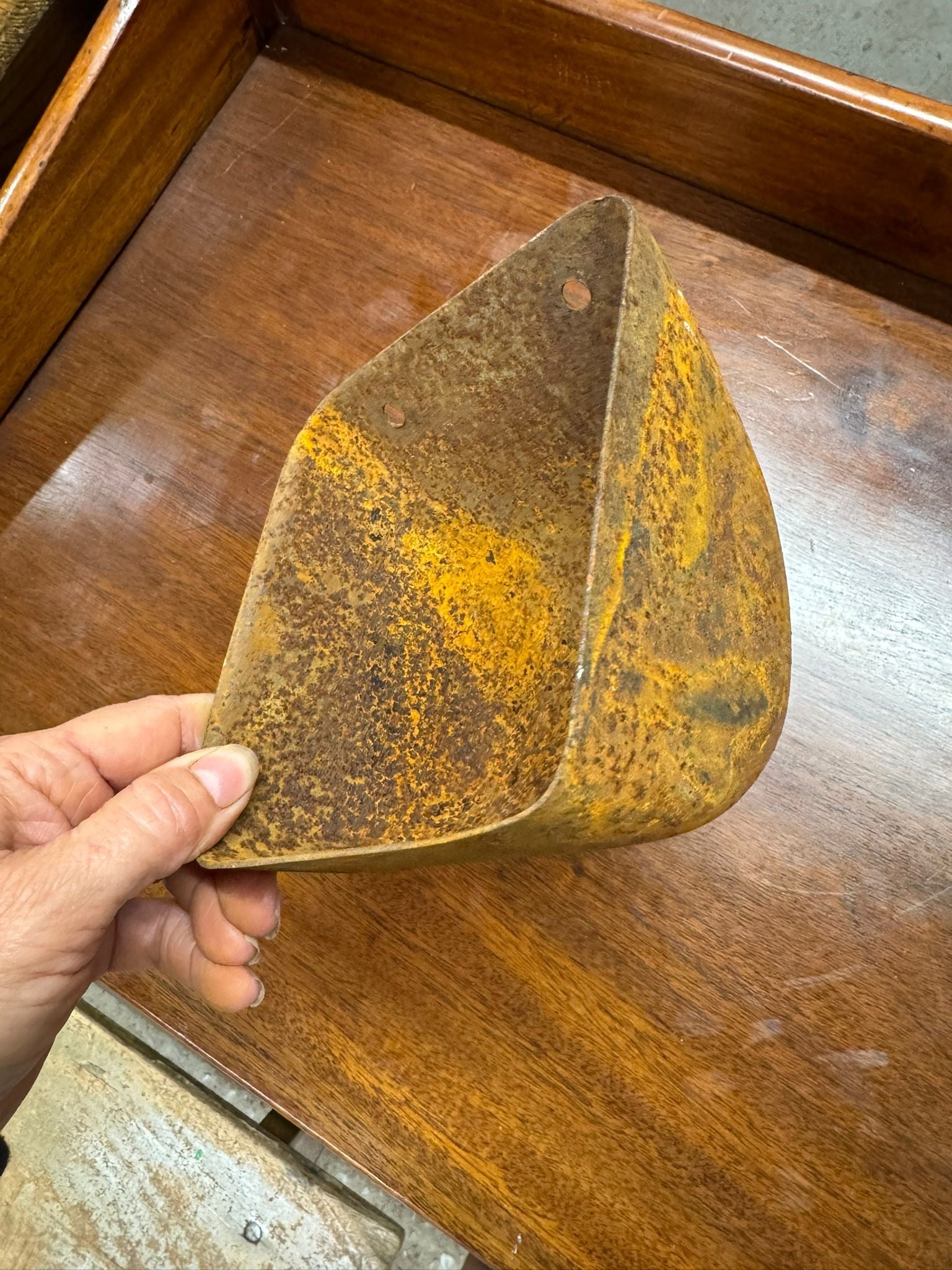 Vintage Rusty Metal Wall Mounted Planter