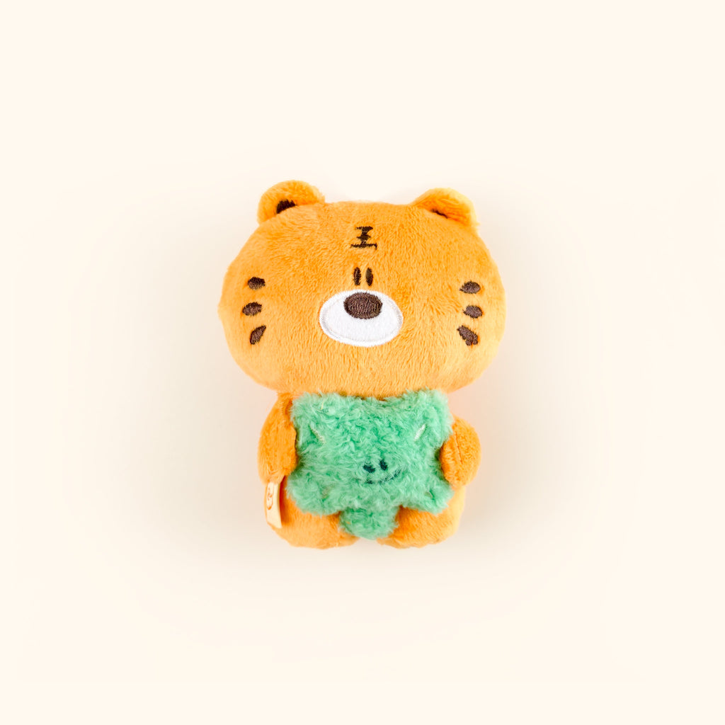 Tiger Peanut and Four Leaf Clover Bag Charm