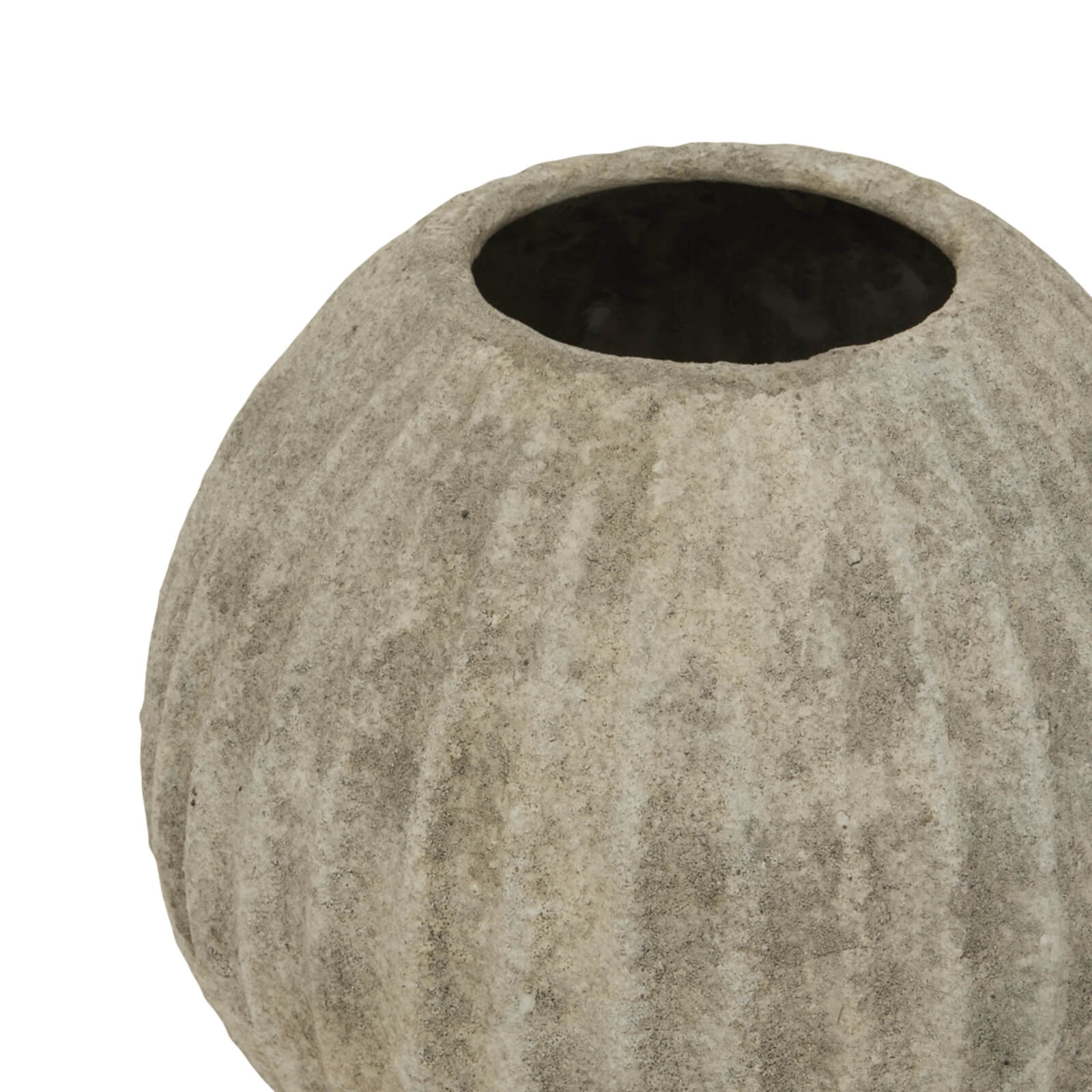 Catania ceramic vase in light grey, 22cm diameter, smooth circular design for modern or traditional decor (124 chars) by Sostter at brixbailey.com