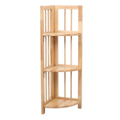 3 Tier Tropical Wood Corner Shelf Unit