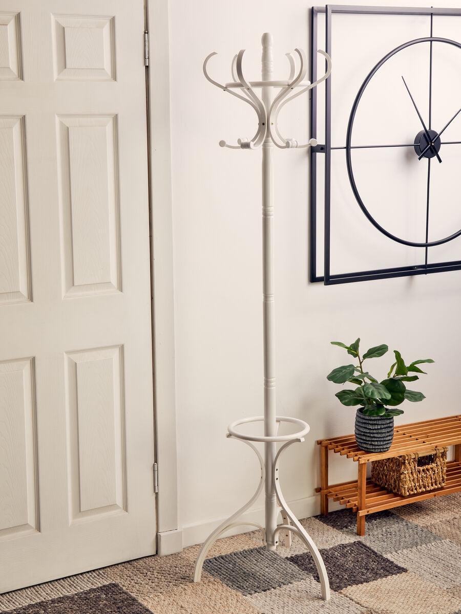 White Floor Standing Coat Stand 184cm