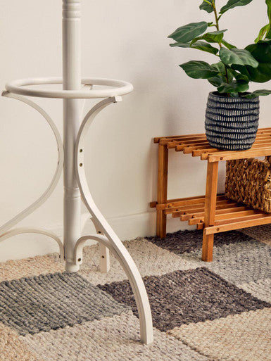 White Floor Standing Coat Stand 184cm