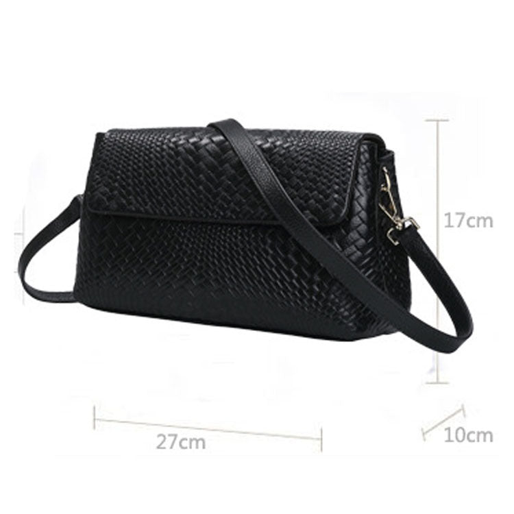 Genuine Leather Woven Crossbody Bag for Women