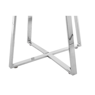 Round Glass Top Dining Table with Steel Frame