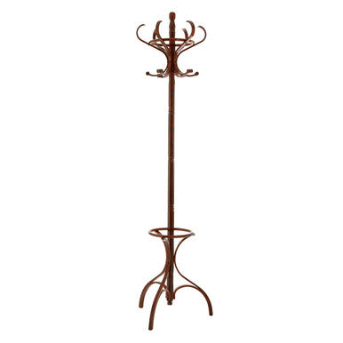 Walnut Finish Solid Birchwood Coat Stand