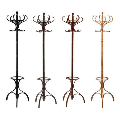 Walnut Finish Solid Birchwood Coat Stand