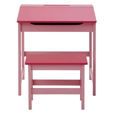 Pink Children's Desk and Stool Set