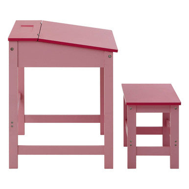 Pink Children's Desk and Stool Set