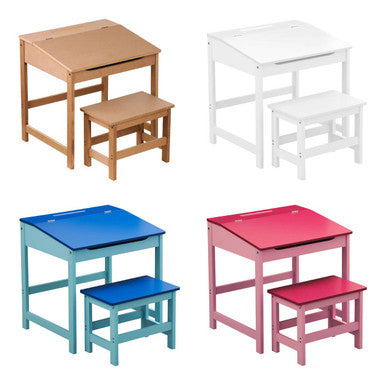 Pink Children's Desk and Stool Set