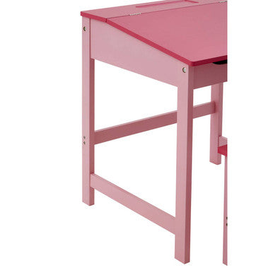 Pink Children's Desk and Stool Set