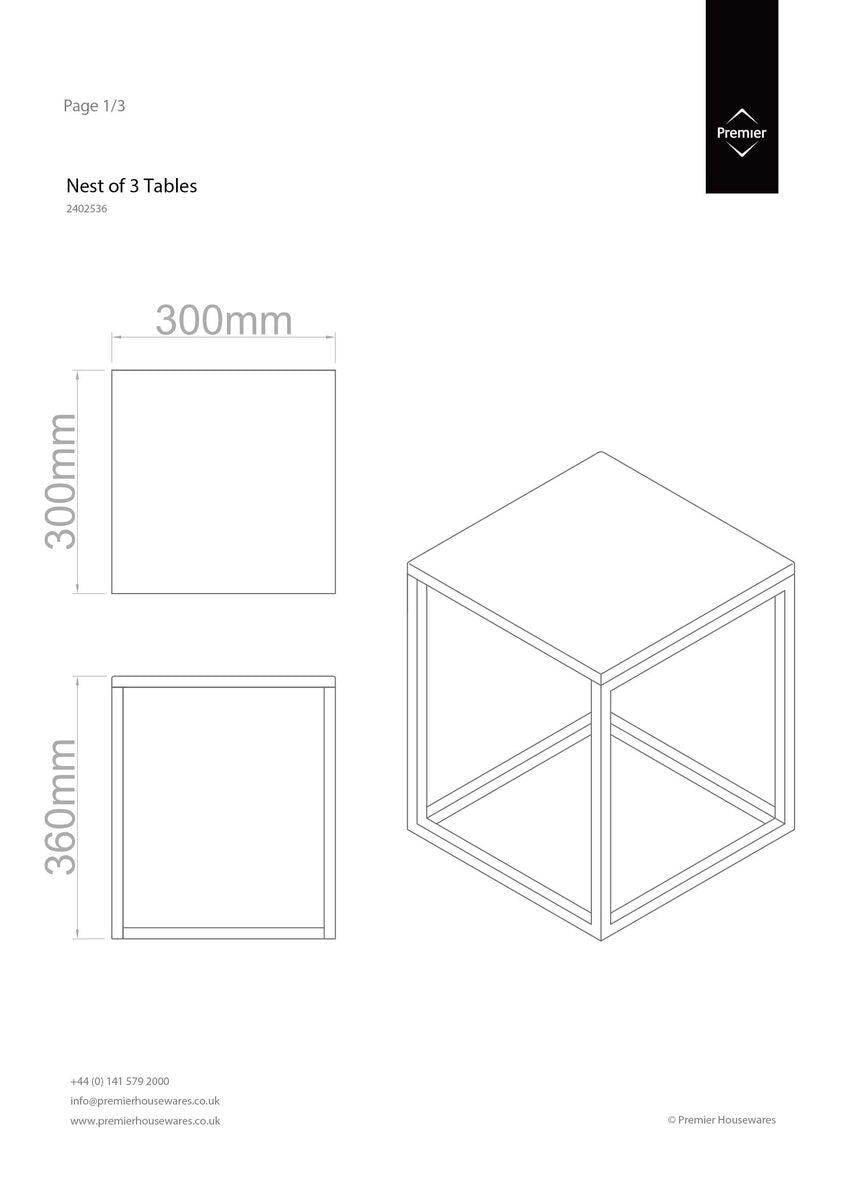 Matte White Nest of 3 Tables with Chrome Frame