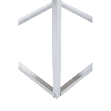 Matte White Nest of 3 Tables with Chrome Frame