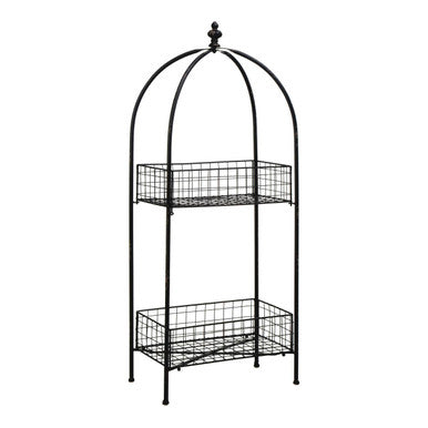 Black 2 Tier Storage Stand
