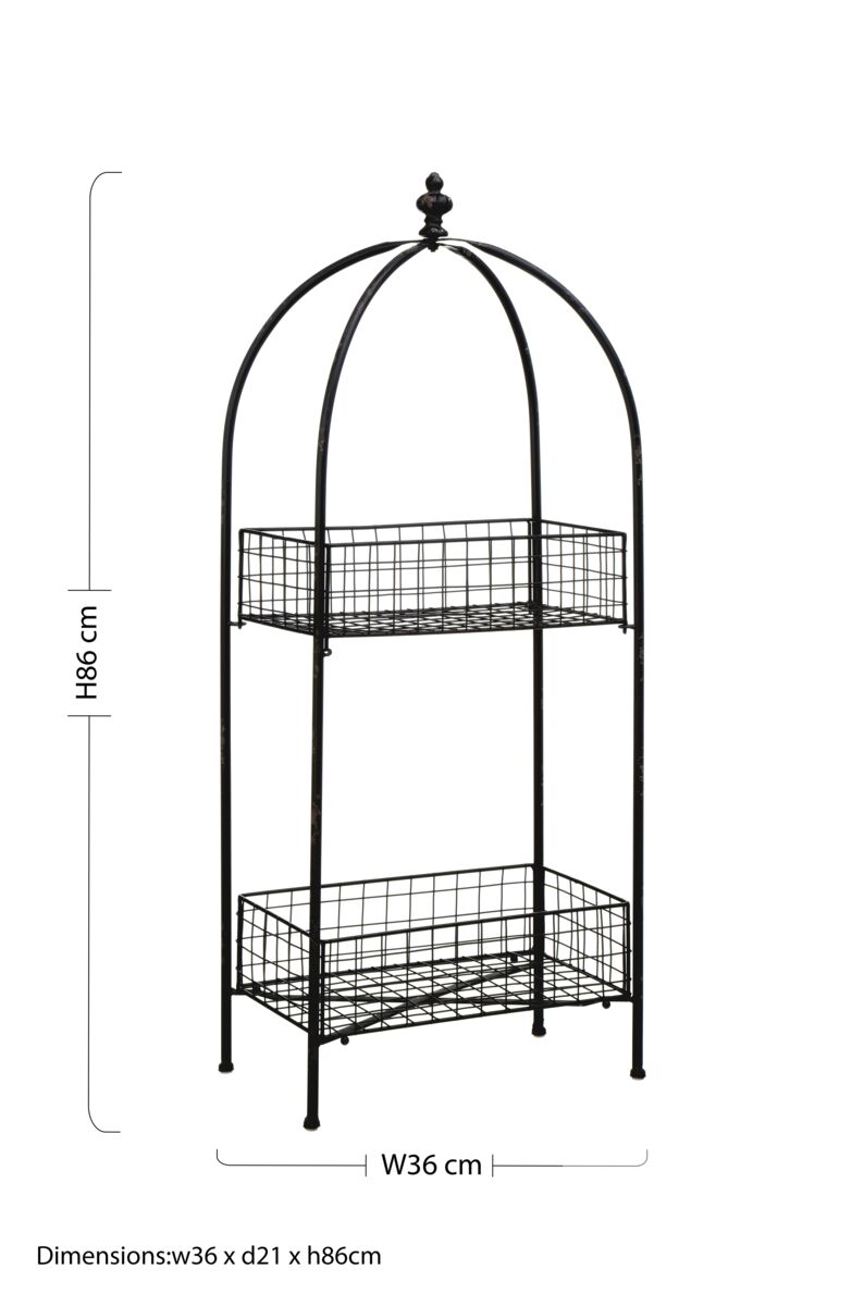 Black 2 Tier Storage Stand