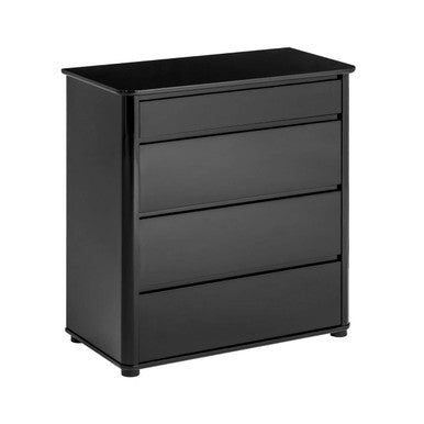 Black High Gloss 4 Drawer Chest