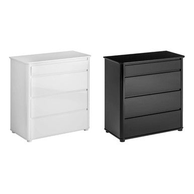 Black High Gloss 4 Drawer Chest