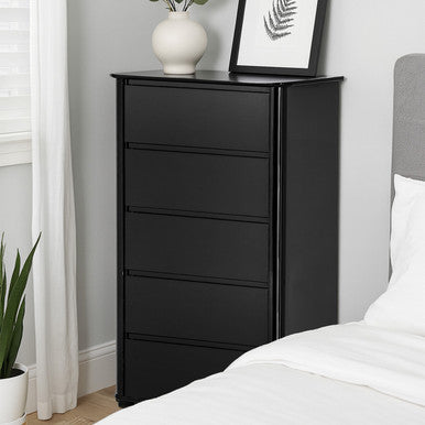 Black High Gloss 5 Drawer Chest
