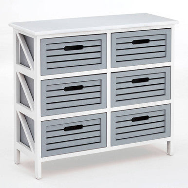 Grey 6 Drawer Storage Unit