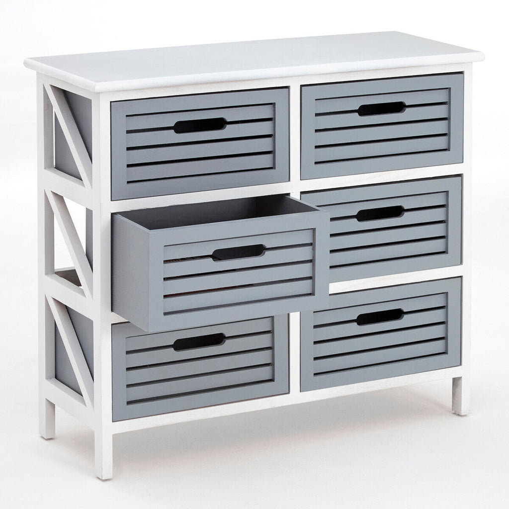 Grey 6 Drawer Storage Unit