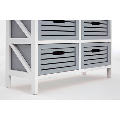Grey 6 Drawer Storage Unit