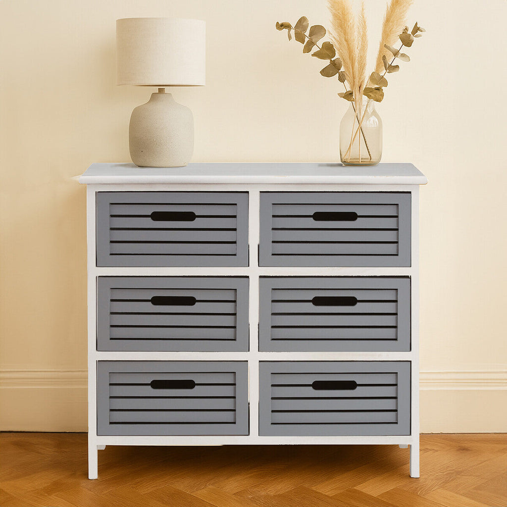 Grey 6 Drawer Storage Unit