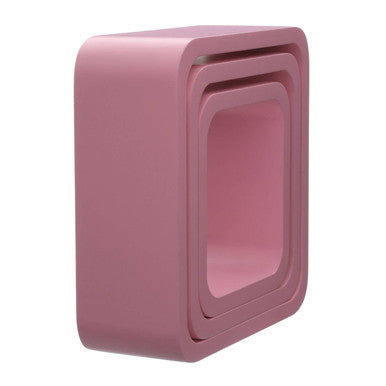 Set of Three Pink Wall Cubes