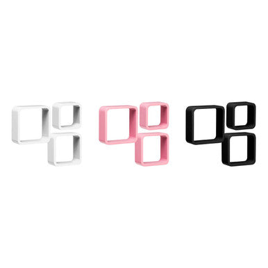 Set of Three Pink Wall Cubes