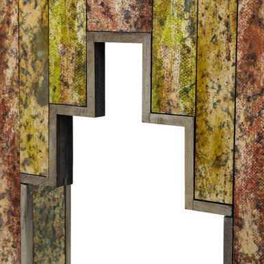 Antique Gold Deco Console Table with Metal Frame