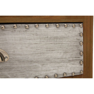 Natural Wood Grain Coffee Table with Aluminium Detailing and Storage