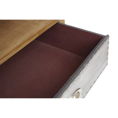 Natural Wood Grain Coffee Table with Aluminium Detailing and Storage