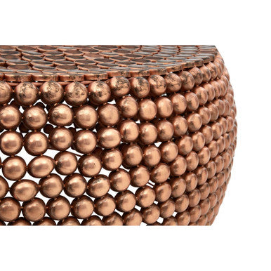 Gold Interlinked Beaded Iron Copper Finish Coffee Table