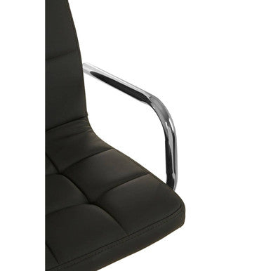 Grey Leather Effect Bar Chair with Gas Lift