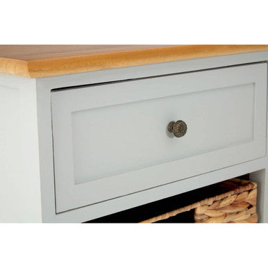 One Drawer Two Baskets Cabinet in Grey