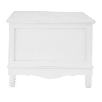 White Coffee Table with Three Drawers and Mixed Handles