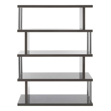Grey Gloss 4 Tier Shelf Unit with Inverted Zigzag Design