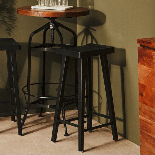 Black Oak Wood Bar Stool