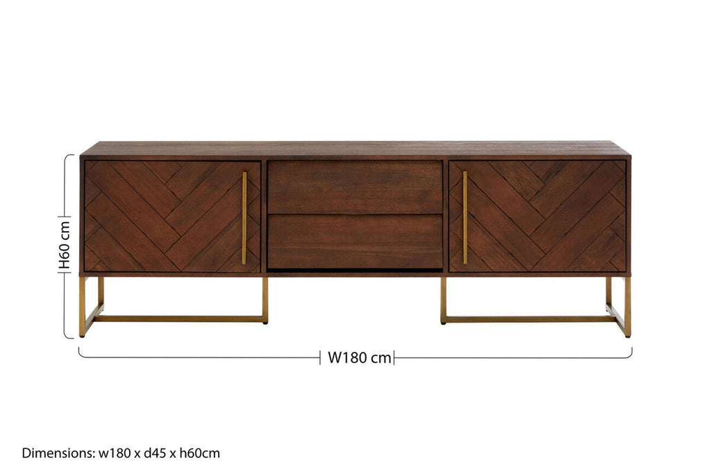 Acacia Wood Effect Media Unit