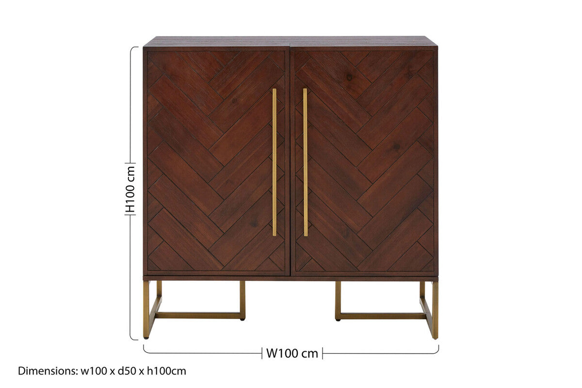 Acacia Wood Effect Drinks Cabinet