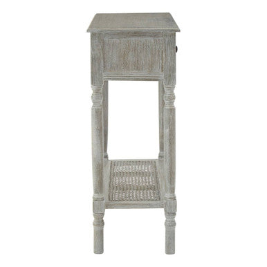 Grey Wash Pine Wood Console Table with 2 Drawers
